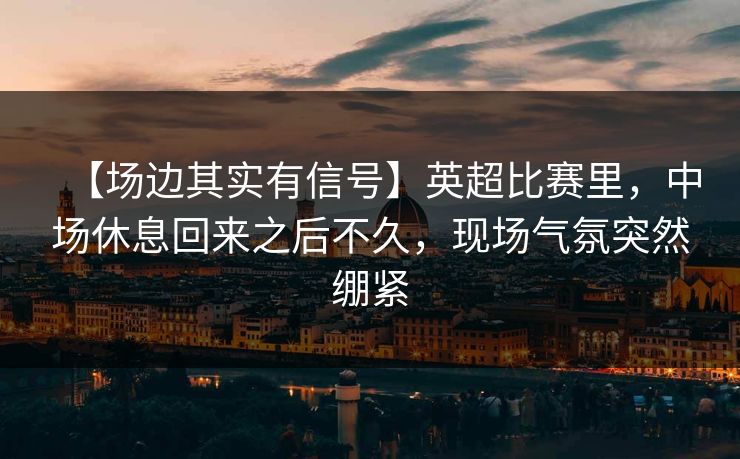 【场边其实有信号】英超比赛里，中场休息回来之后不久，现场气氛突然绷紧